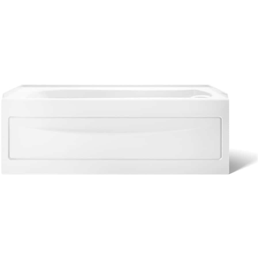 Mariposa Collection 60" Three Wall Alcove Soaking Bath Tub with Right Hand Drain, Apron, Tile Flange and Textured Bottom