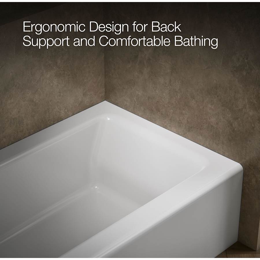 Bellwether Collection 60" Three Wall Alcove Bath Tub with Integral Apron and Left Hand Drain