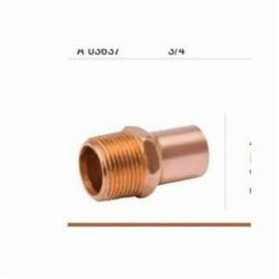 Male Adapter, 1-1/8 x 3/4 in, Fitting x MNPT, Copper