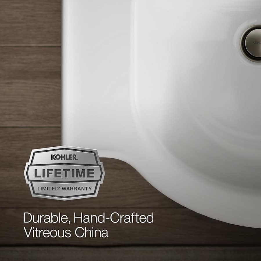 Veer 24" Pedestal Bathroom Sink Only with One Hole Drilled and Overflow