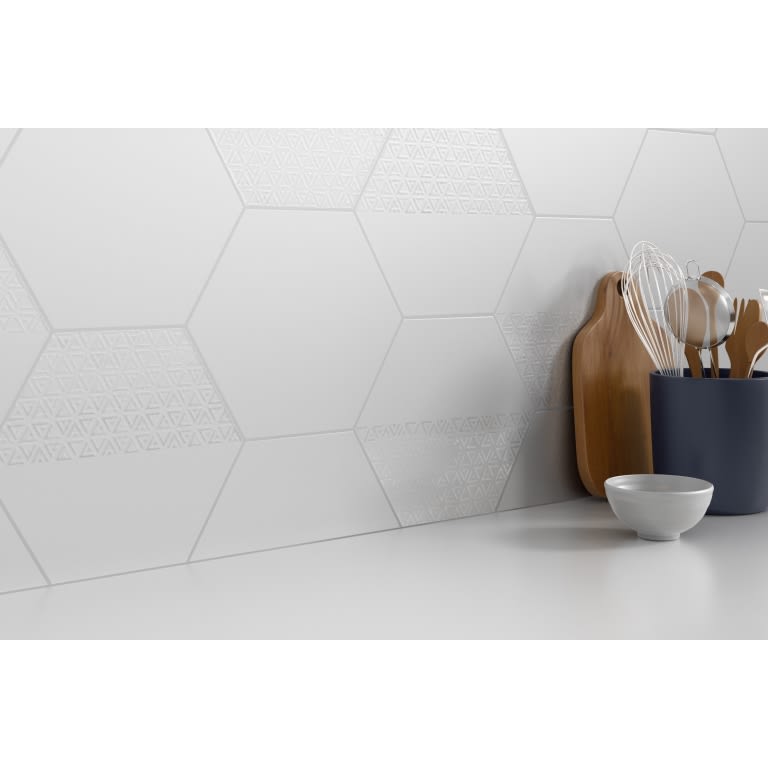 RHYTHM HEX PATTERN WHITE 11X13