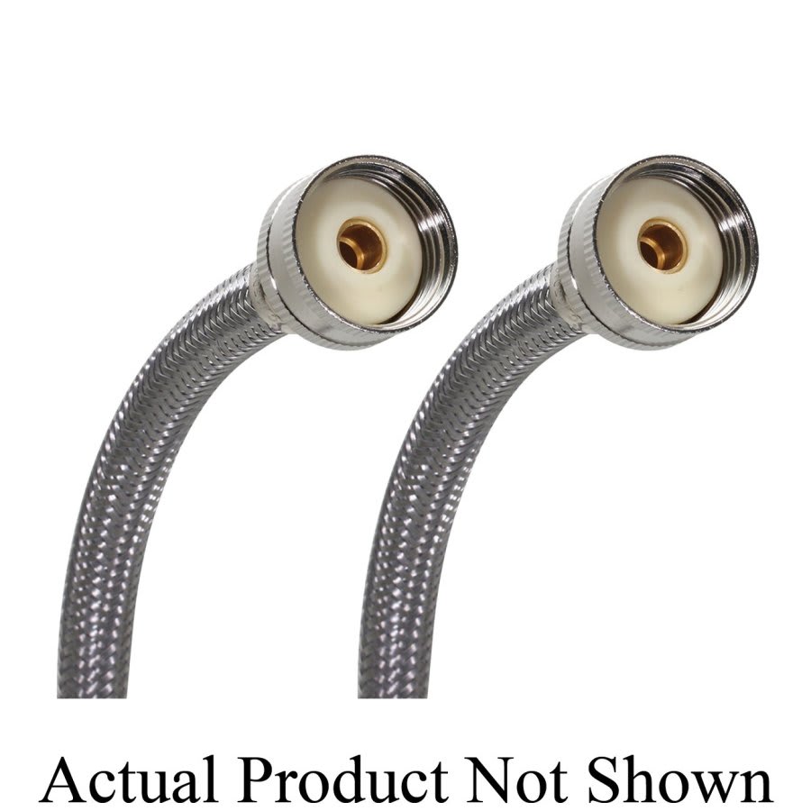 Flexible Water Supply, 3/4 in, Female Hose Thread, 60 in L, Stainless Steel