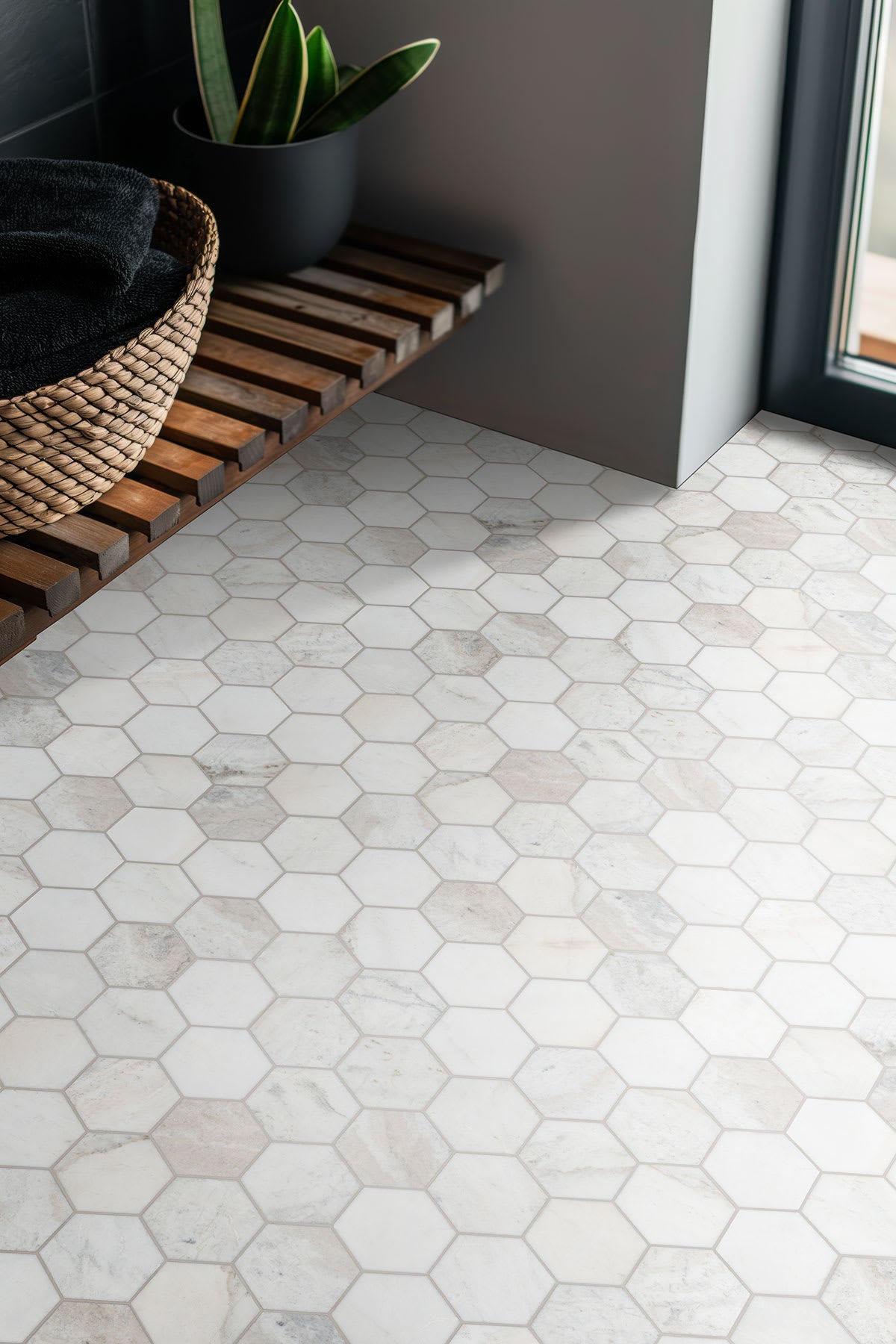 Arabescato Venato White 5" Hexagon Honed