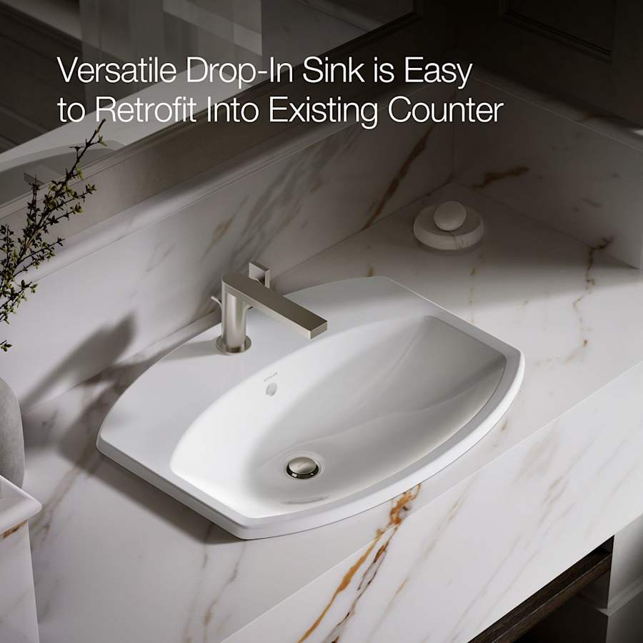 Cimarron 20-3/8" Drop In Bathroom Sink with 1 Hole Drilled and Overflow