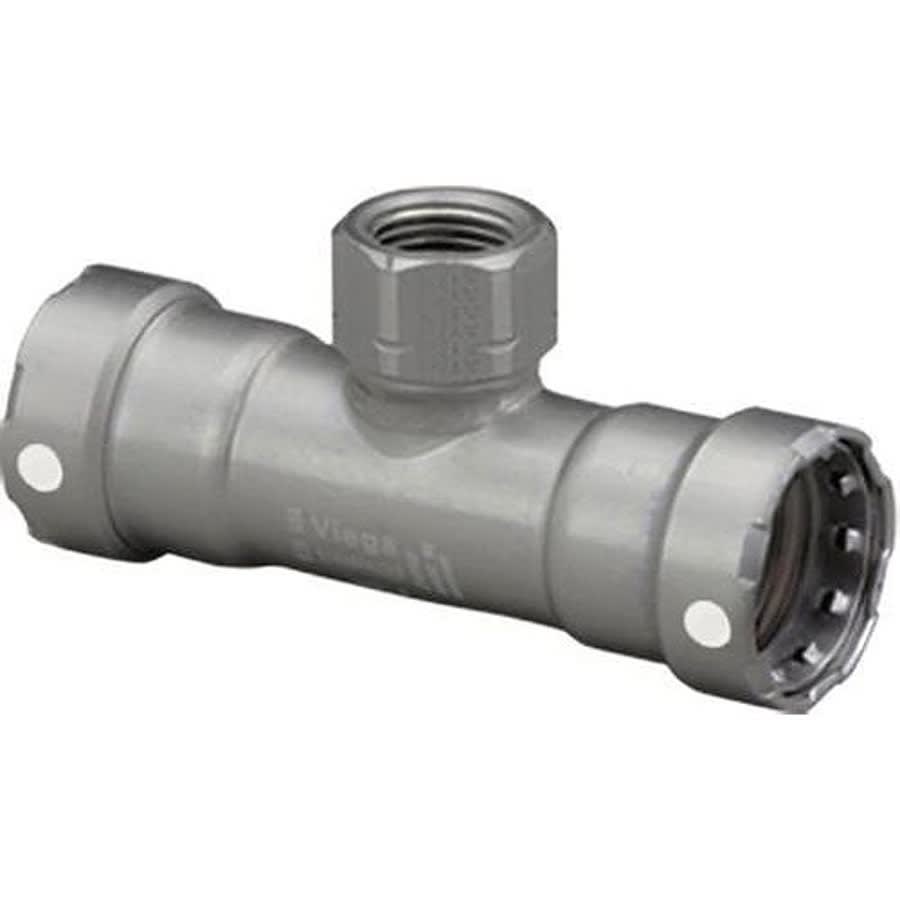 Carbon Steel Tee, 1-1/2 x 1/2 in, Press x FNPT, Import
