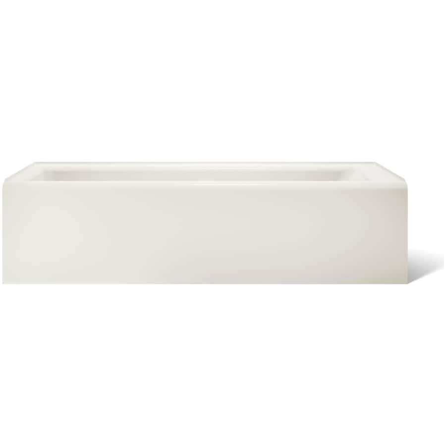 Bellwether Bath Tub 66" L x 32" W Cast Iron Soaking for Three Wall Alcove Installations with Integral Apron and Left Drain