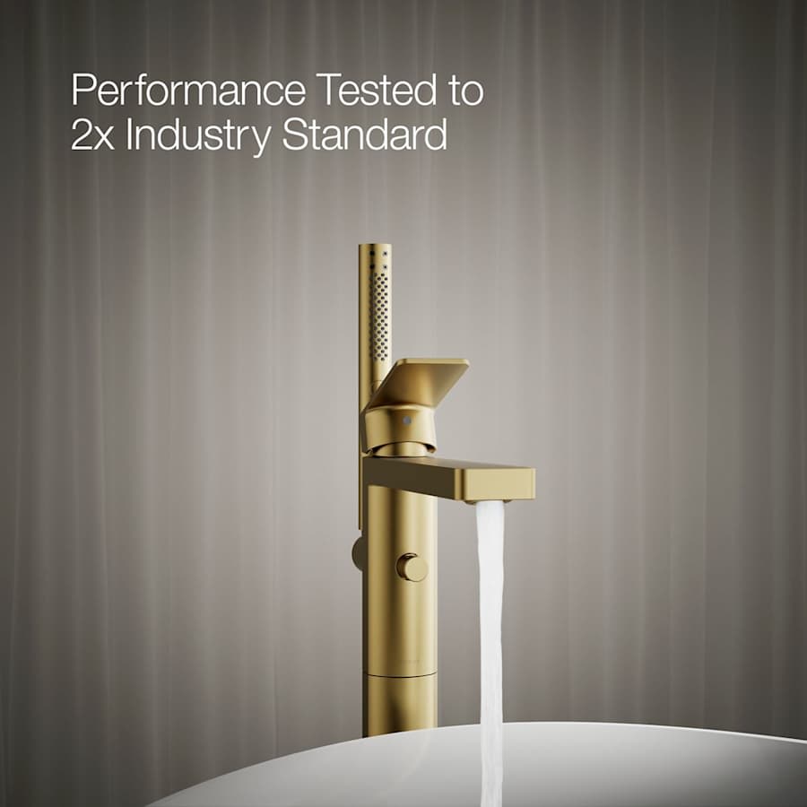 Parallel Floor Mounted Tub Filler - Includes Hand Shower