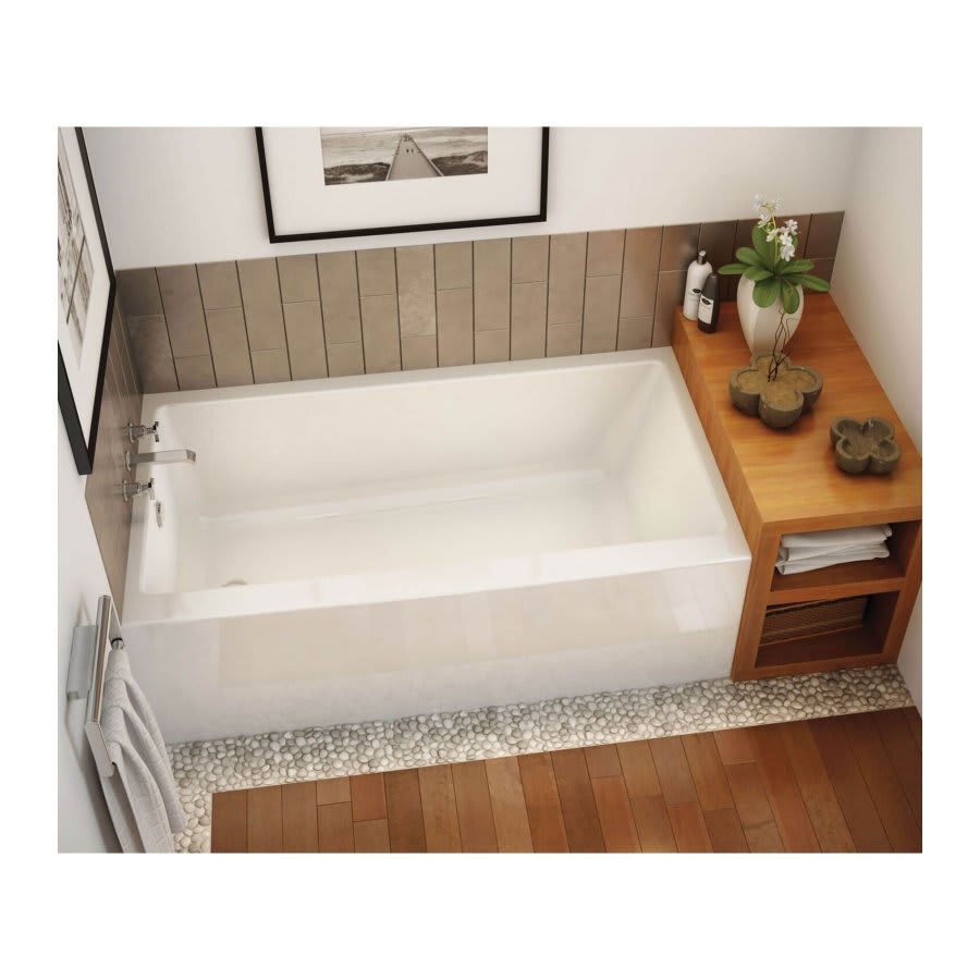 Rubix Alcove Tub, 60 x 32 x 18 in, Left Hand Drain, White
