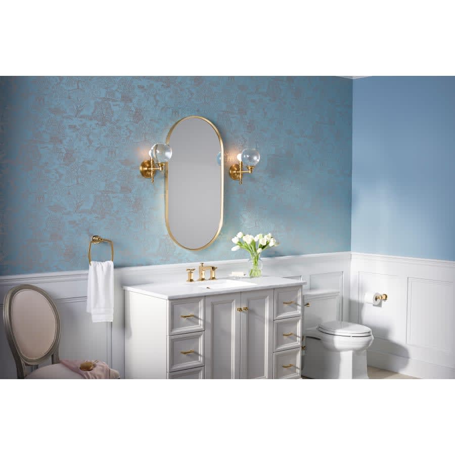 Essential 20-1/16" W x 40-1/16" H Modern Oval Framed Bathroom Wall Mirror