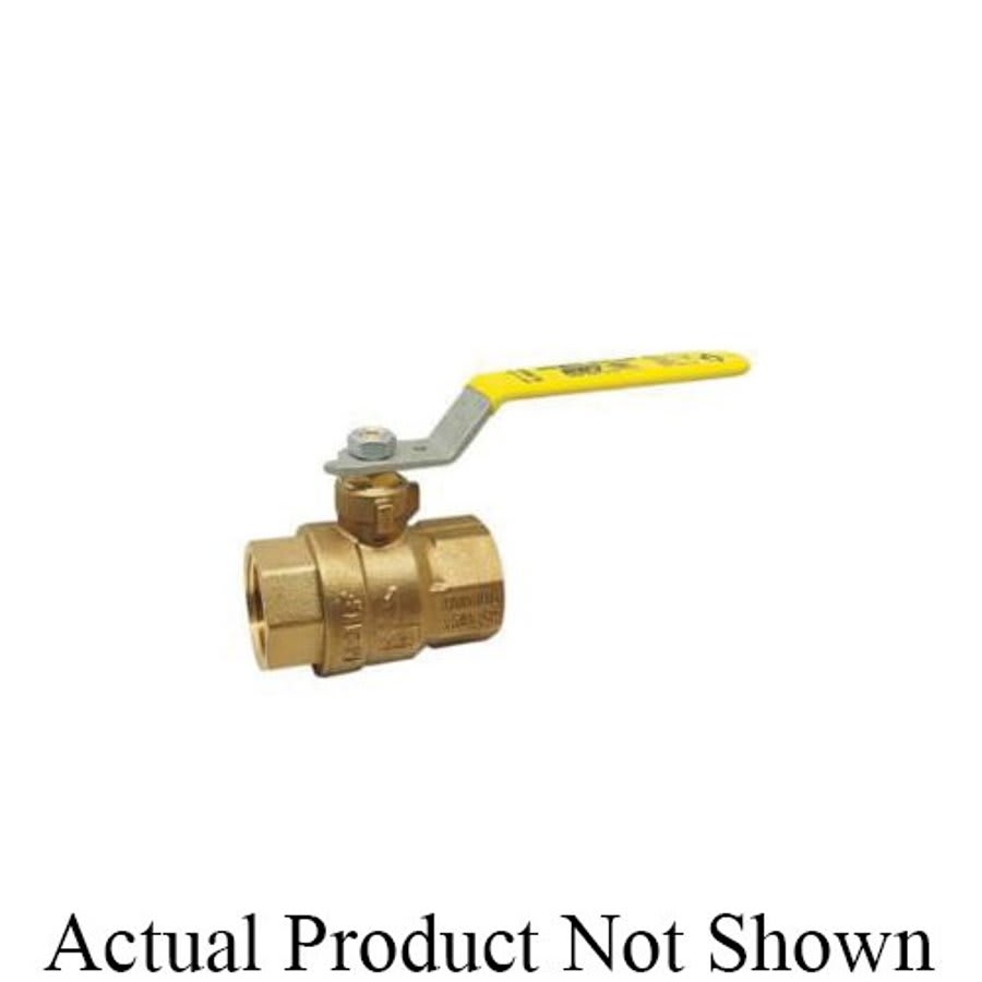 2-Piece Ball Valve, 3/8 in, FNPT, Full Port, Plated Brass Ball, Brass