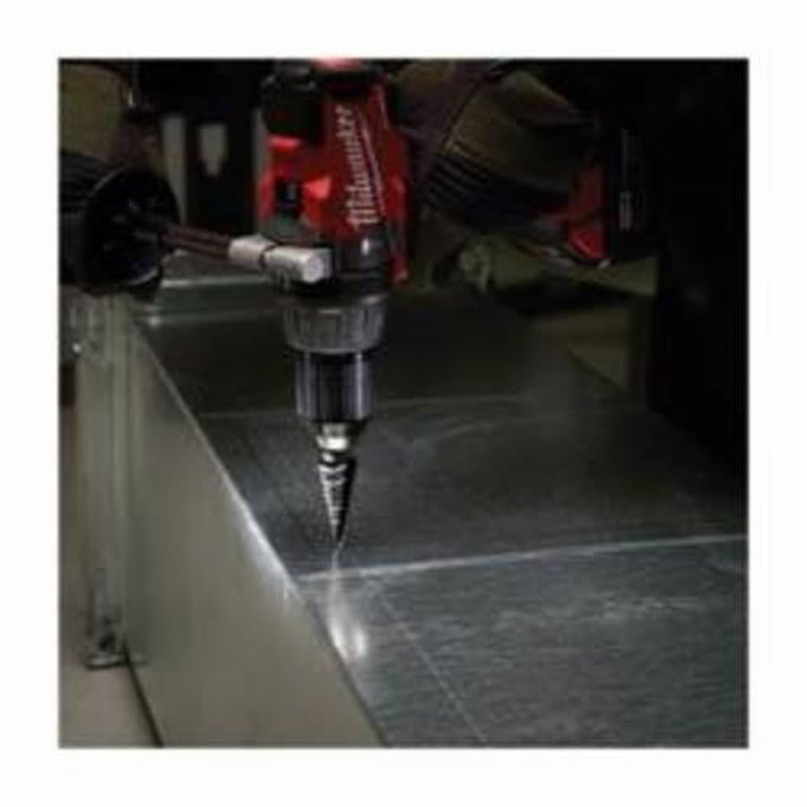 Step Drill Bit, 1/2 to 1 in, Max Hole Diameter, 9 Steps