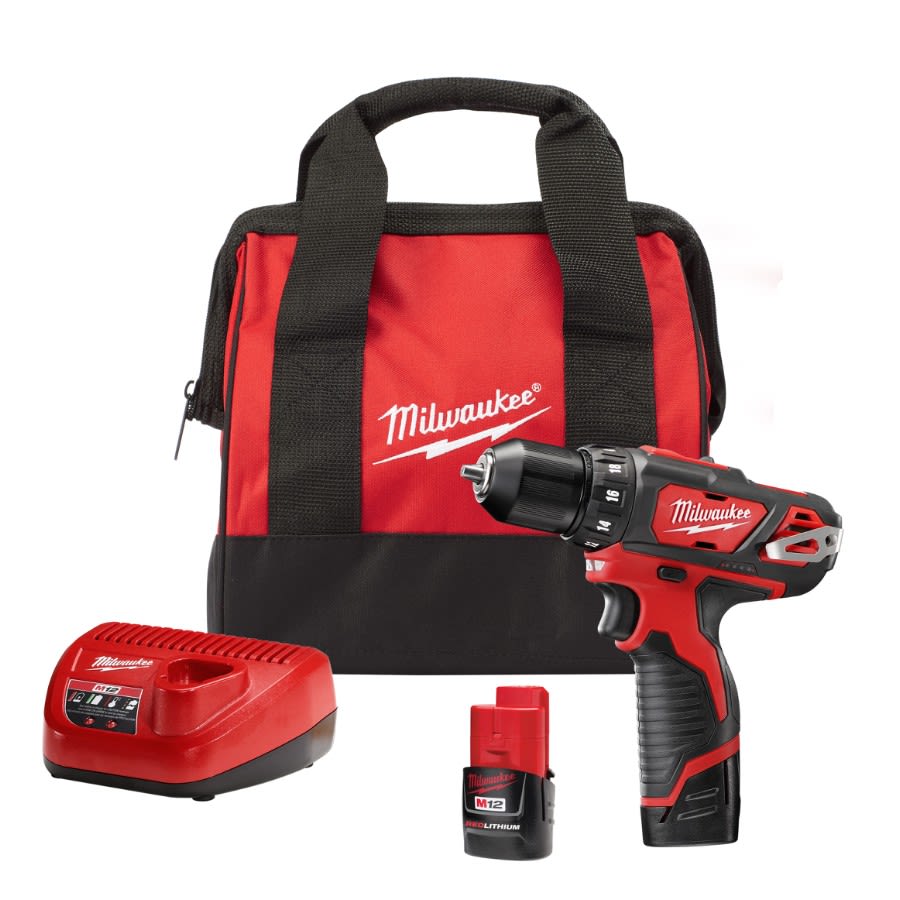 M12™ Compact Lightweight Cordless Drill/Driver Kit, 12 VDC, Lithium-Ion Battery