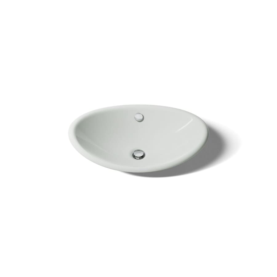 Iron Plains 20-3/4"L Enameled Cast Iron Wading Pool Oval Bathroom Sink with Overflow and White Painted Underside