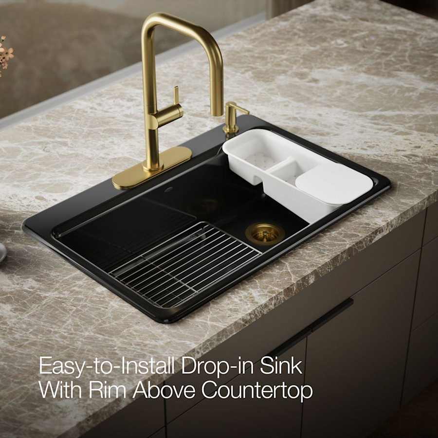 Riverby 33" Single Basin Top-Mount Enameled Cast-Iron Kitchen Sink