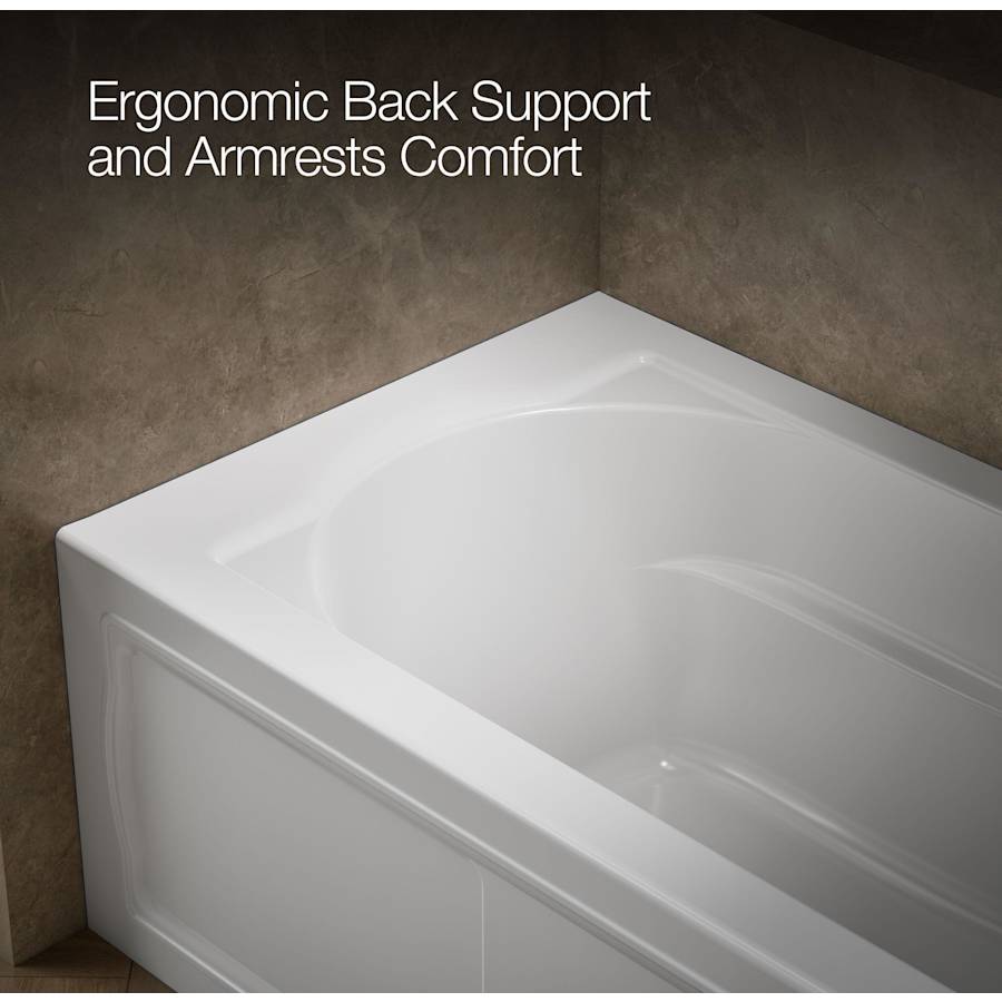 Devonshire Collection 60" Three Wall Alcove Soaking Bath Tub with Right Hand Drain