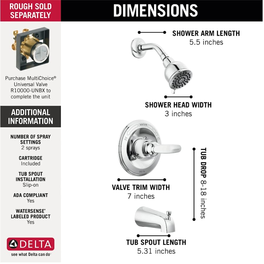 Foundations Monitor 13 Series Single Function Pressure Balanced Tub and Shower Less Rough-In Valve - Limited Lifetime Warranty