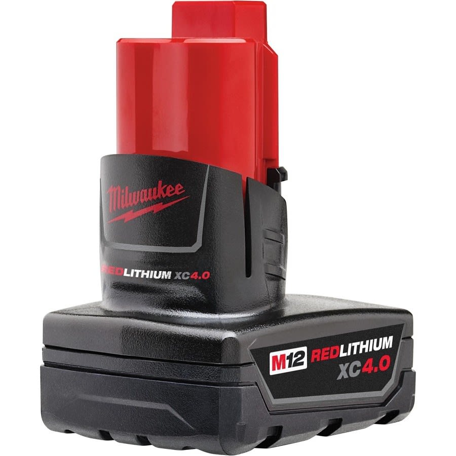 M12™ REDLITHIUM™ Rechargeable Cordless Battery Pack, 4 Ah Lithium-Ion Battery, 12 VDC