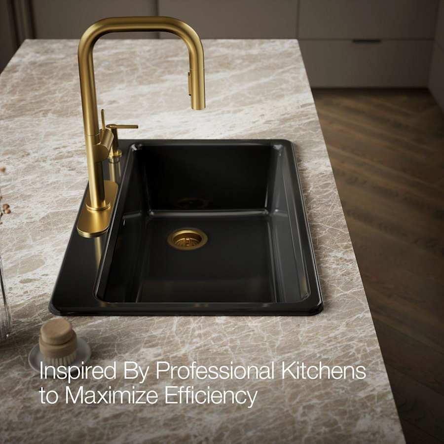 Riverby 33" Single Basin Top-Mount Enameled Cast-Iron Kitchen Sink
