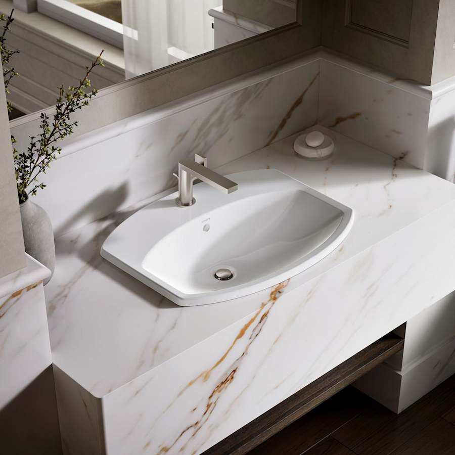 Cimarron 20-3/8" Drop In Bathroom Sink with 1 Hole Drilled and Overflow