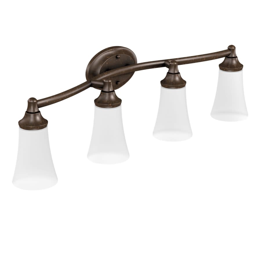 Eva 32" Wide 4 Light Bathroom Vanity Light with Frosted Shades