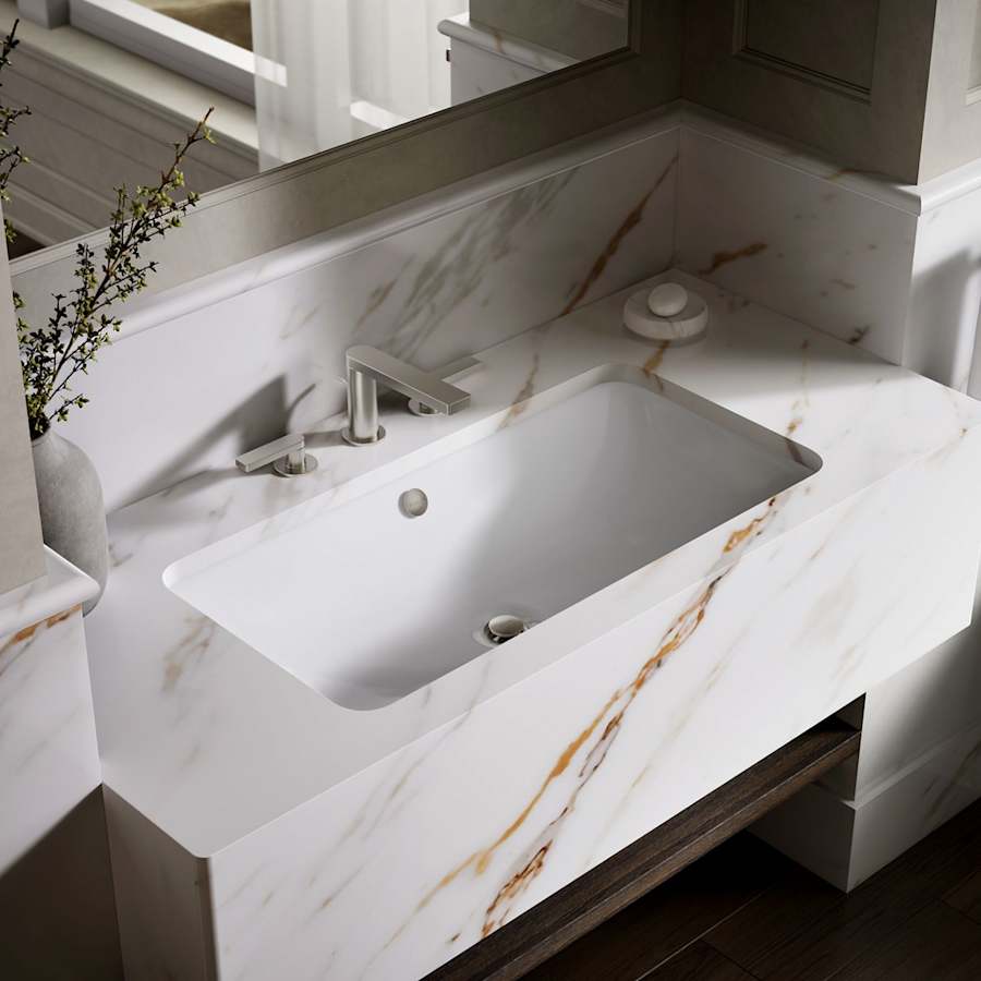 Iron Plains 30" Cast Iron Drop-In or Undermount Bathroom Sink with Overflow