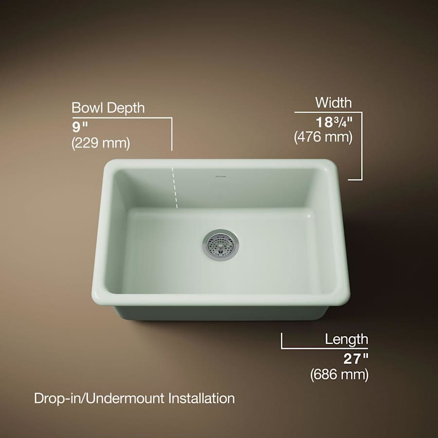 Iron/Tones 27" Undermount Single Basin Enameled Cast Iron Kitchen Sink