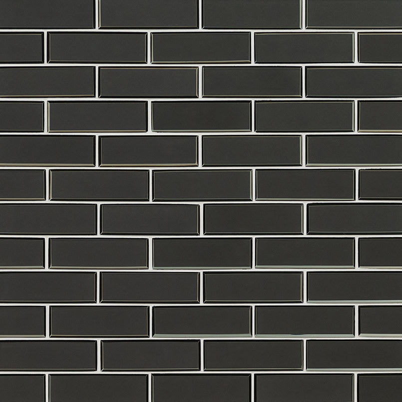 Metallic Gray Bevel Subway Tile