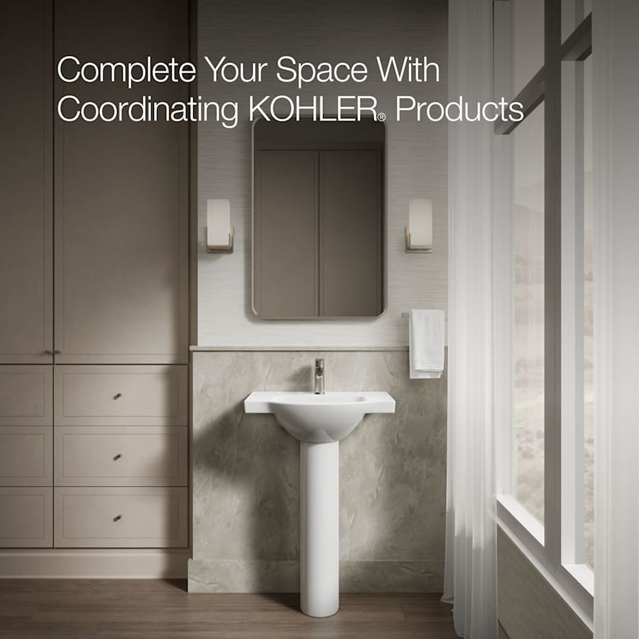 Veer 24" Pedestal Bathroom Sink Only with One Hole Drilled and Overflow