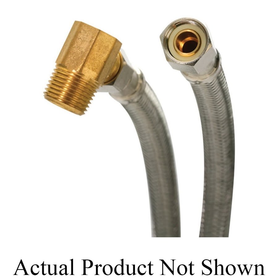 Flexible Water Supply, 3/8 in, Comp, 48 in L, Stainless Steel