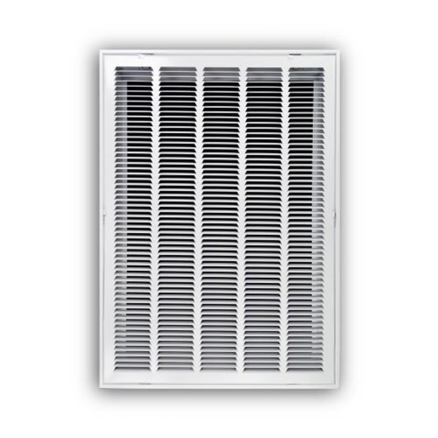 Stamped Removable Face Sidewall Return Filter Grille, 20 x 30 in, 1/2 in Spacing, 2 in Filter, Steel, White