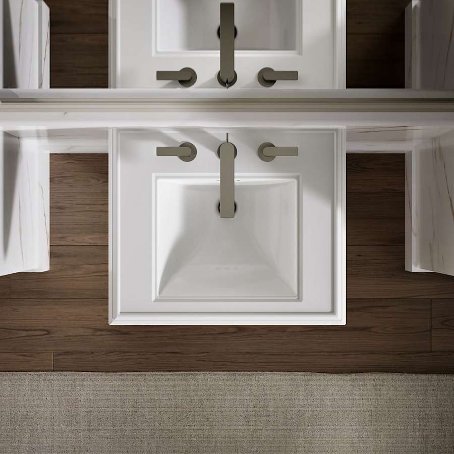 Memoirs Classic 24" Fireclay Pedestal Bathroom Sink with 3 Holes Drilled and Overflow