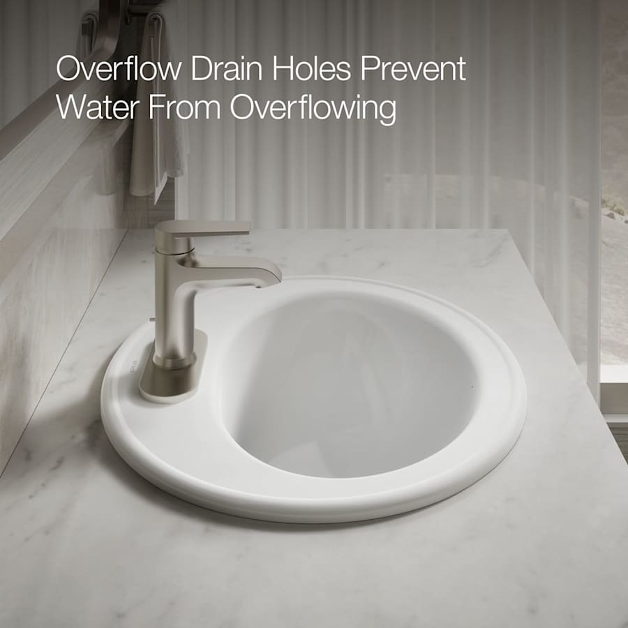Pennington 20-1/4" Drop In Bathroom Sink with 3 Holes Drilled and Overflow