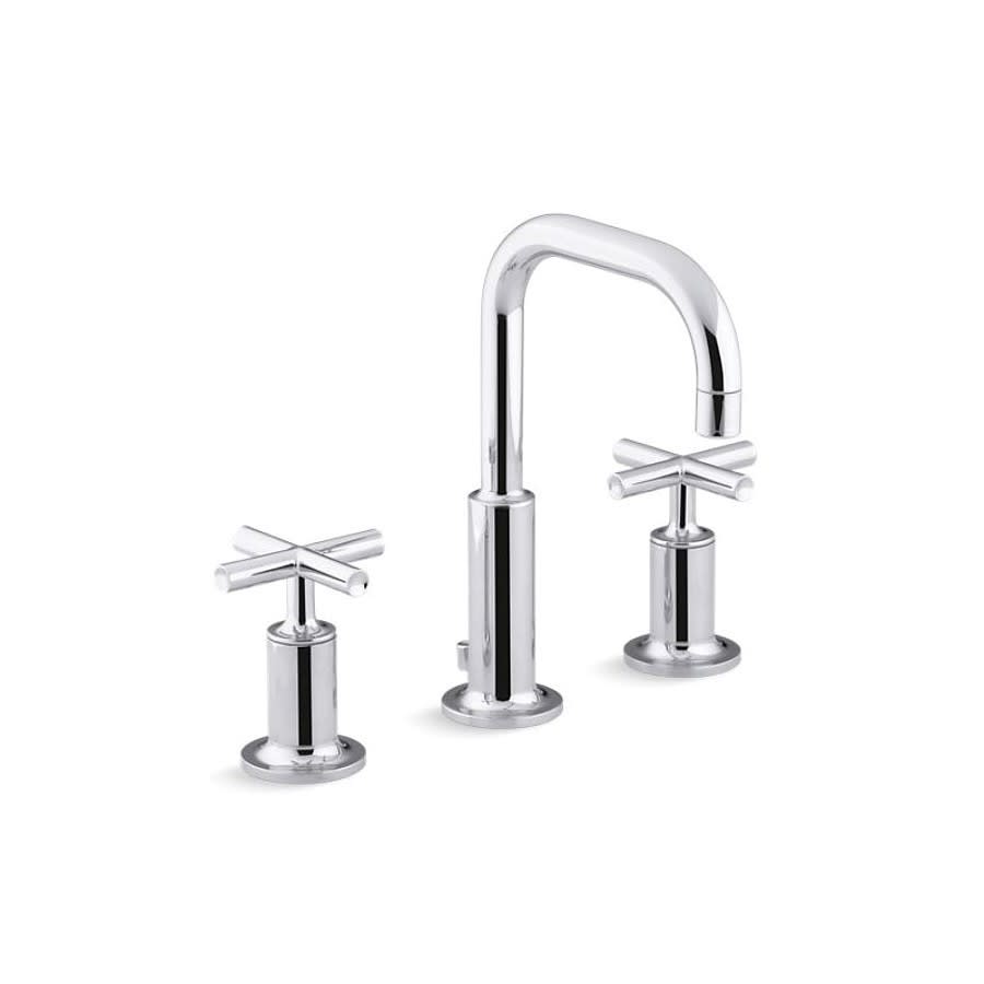 Purist® Widespread Lavatory Faucet, ADA, 2 Handle, 3-Hole, 1.2 gpm, Polished Chrome