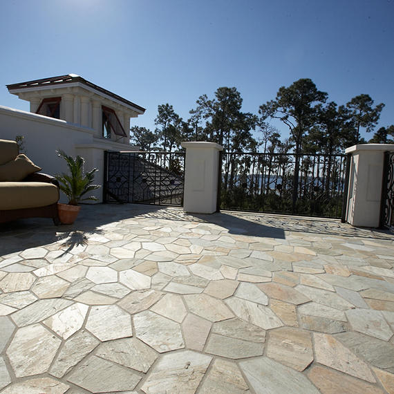 Slate Golden Sun Square, Natural Cleft 12X12