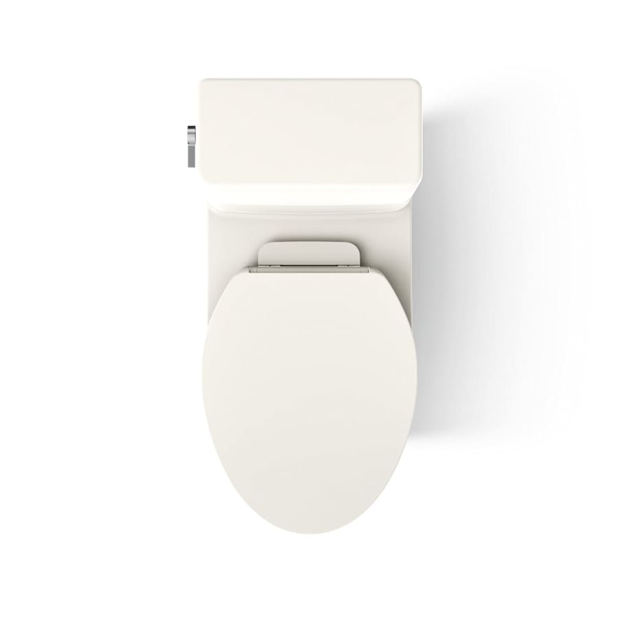 Reach 1.28 GPF One-Piece Compact Elongated Chair Height Toilet with Skirted Trapway and Left Hand Trip Lever - Seat Included
