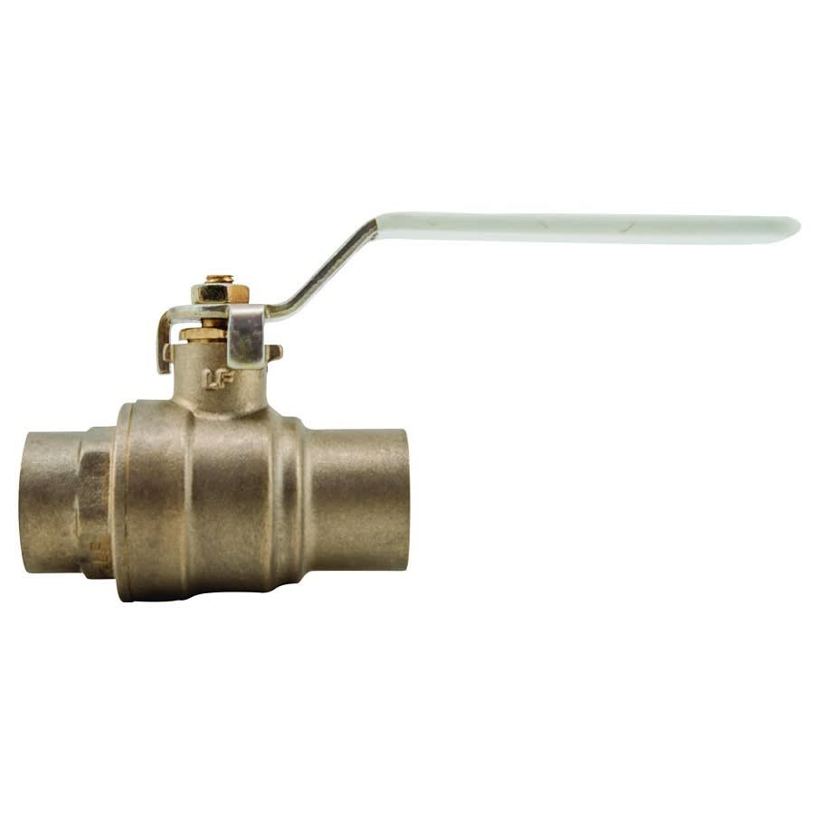 2-Piece Ball Valve, 1/2 in, C, Full Port, Brass Ball, Brass
