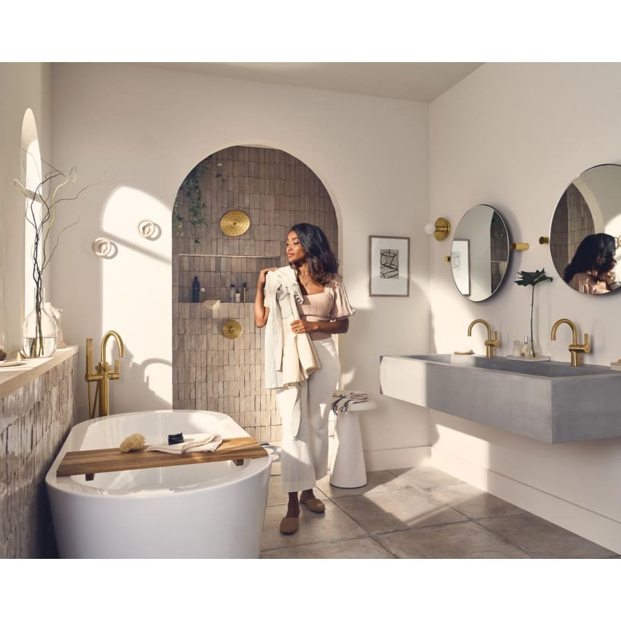 Cia Floor Mounted Tub Filler with Built-In Diverter - Includes Hand Shower