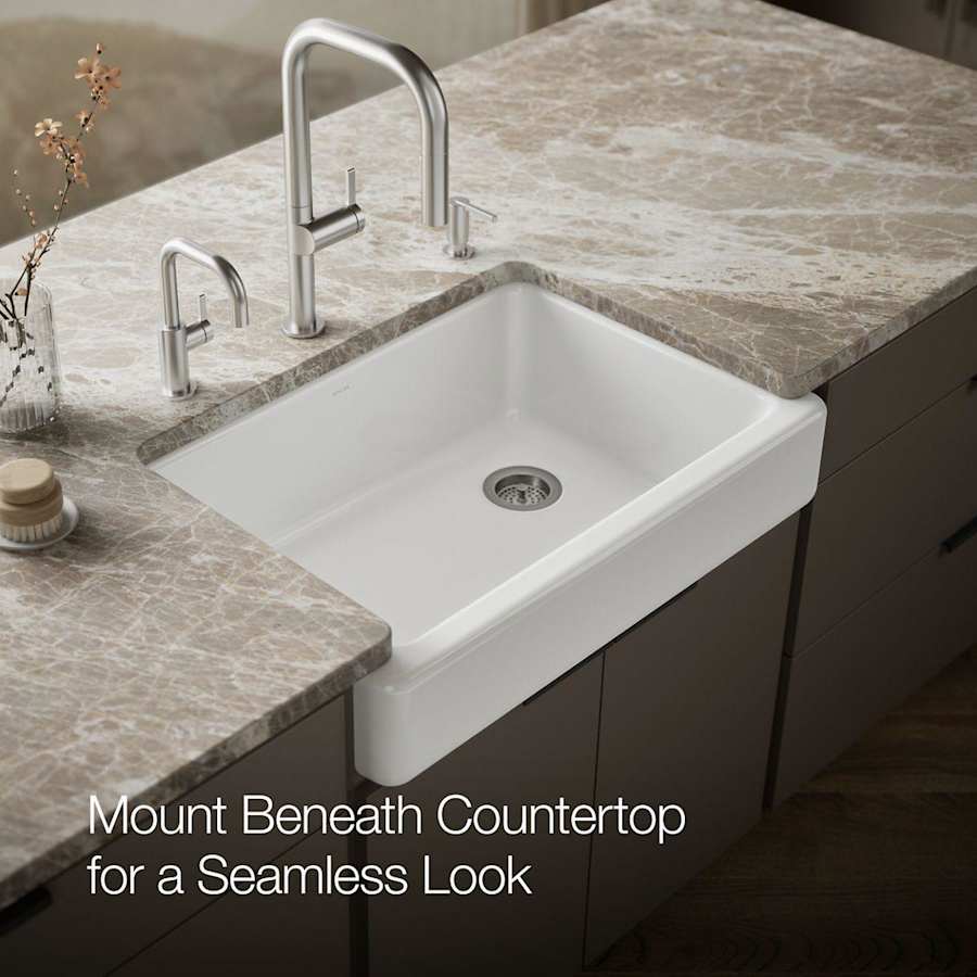 Whitehaven 32-1/2" Self-Trimming Farmhouse Single Basin Enameled Cast Iron Kitchen Sink