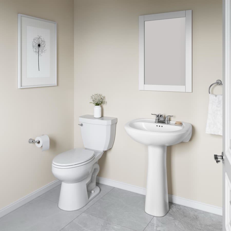 Lisbon Valley 24" Oval Vitreous China Pedestal Bathroom Sink with Overflow and 3 Faucet Holes at 4" Centers