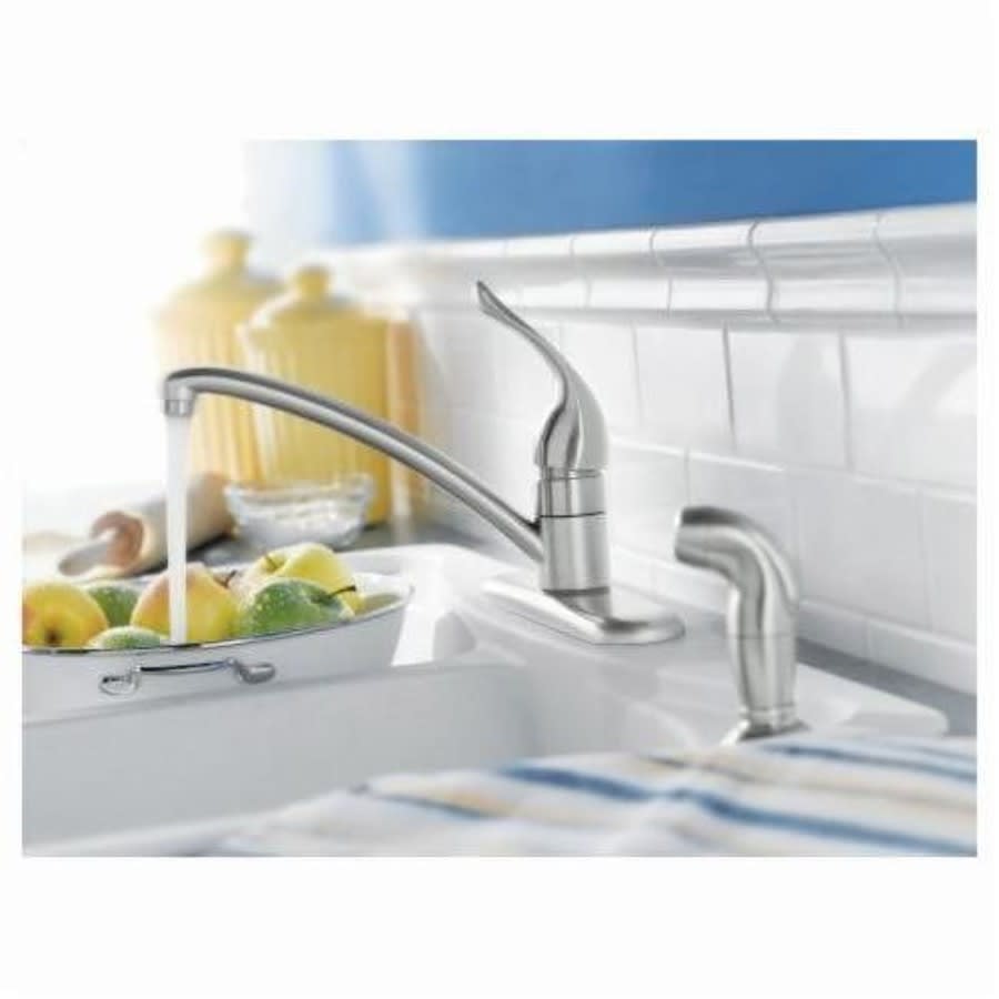 Chateau® Kitchen Faucet, Deck Mount, ADA, 1 Lever Handle, 4-Hole, Polished Chrome