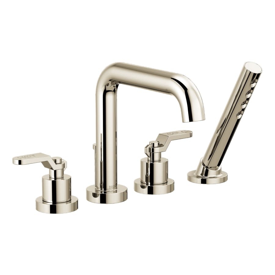 Litze Deck Mounted Roman Tub Filler with Built-In Diverter and Hand Shower - Less Rough In