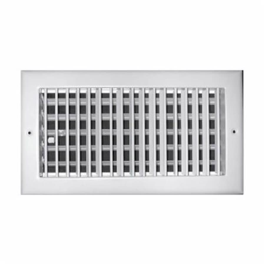 Adjustable Bar Type Register, 10 x 4 in, Vertical Blades, Multi Shutter Damper, Steel, White