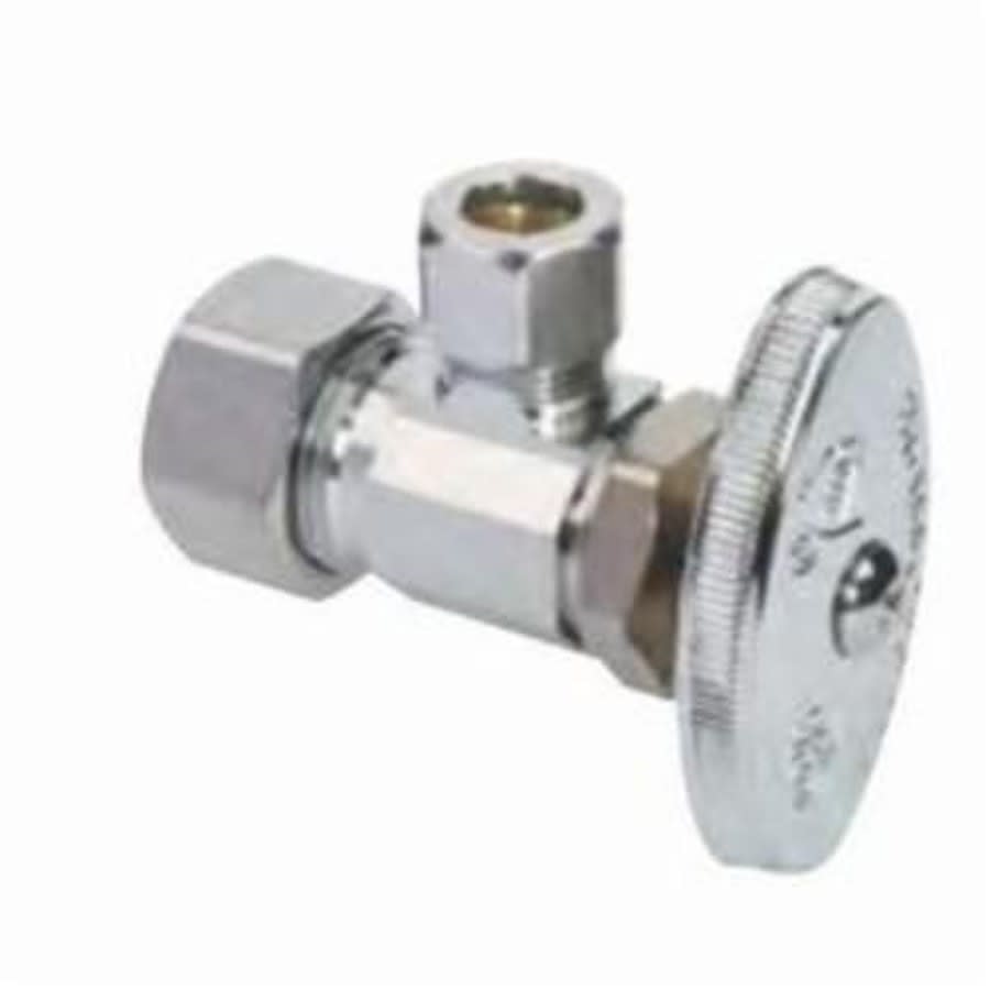 Multi Turn Angle Stop, 5/8 x 3/8 in, Comp, Chrome