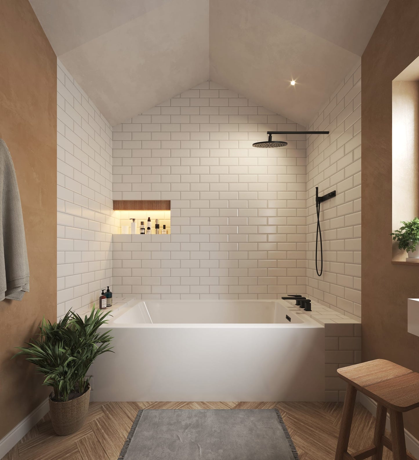Grayley Alcove Bathtub - 66W x 22H x 36D