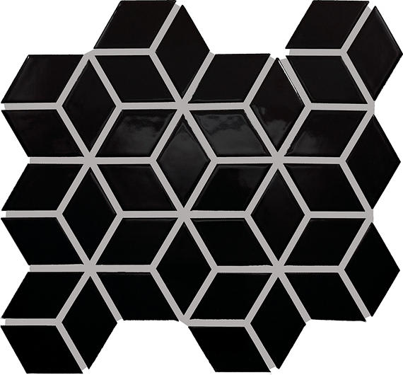 Color Wheel Retro Black Arabesque 3X3 Glossy