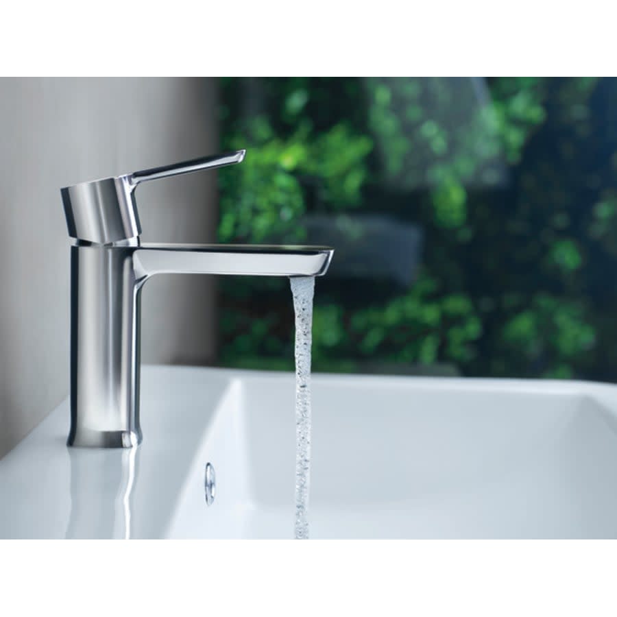 Modern 1 GPM Single Hole Bathroom Faucet with Push Pop-Up Drain Assembly