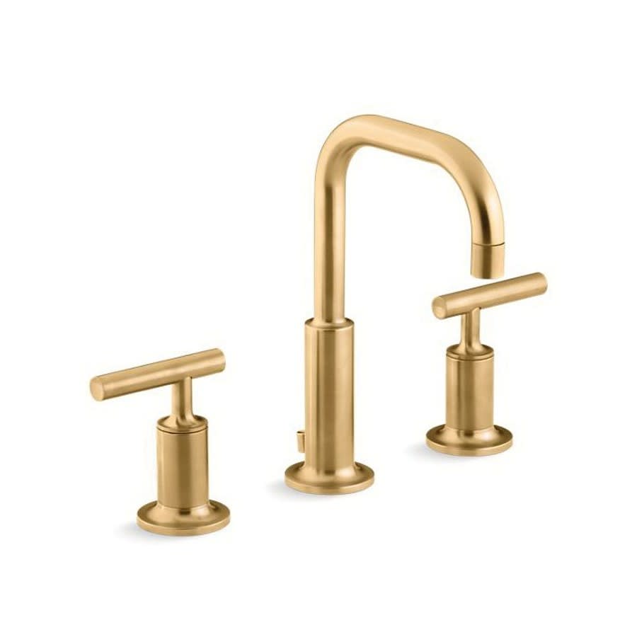 Purist® Widespread Lavatory Faucet, ADA, 2 Handle, 3-Hole, 1.2 gpm, Vibrant Brushed Moderne Brass