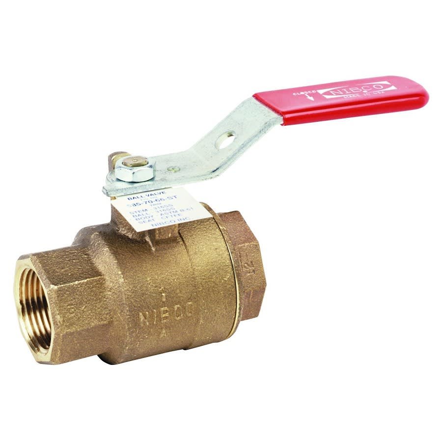 2-Piece Ball Valve, 1 in, FNPT, Full Port, Stainless Steel Ball, Bronze