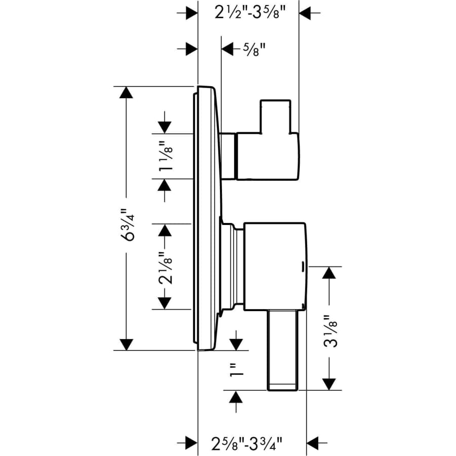 Ecostat Pressure Balanced Valve Trim Only with Integrated Diverter for 2 Distinct Functions - Less Rough In