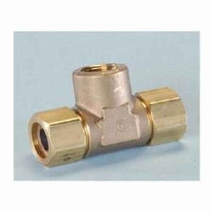 AutoFlare® Gas Female Tee, 3/4 x 1/2 in, Comp x FNPT, Brass